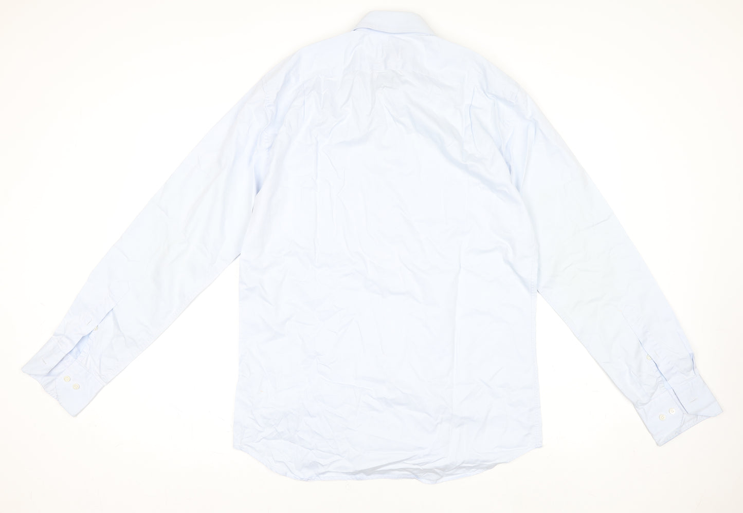 Stenströms Men’s Blue Slim Fit Long Sleeve Cotton Dress Shirt 15.5/39