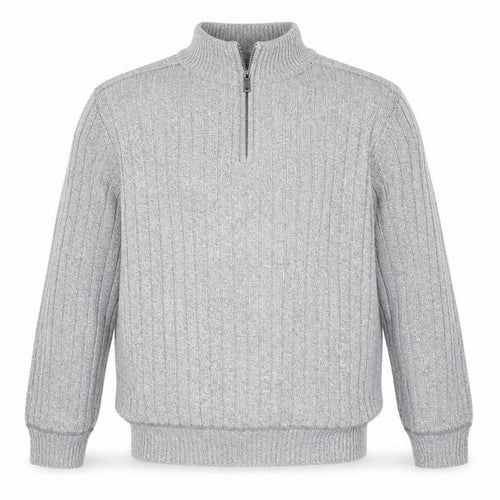 Brave Soul Men’s Grey 2XL High Neck 1/2 Zip Knit Jumper