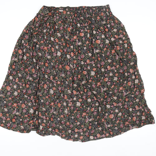Marks and Spencer Womens Multicoloured Floral Viscose A-Line Skirt Size 14