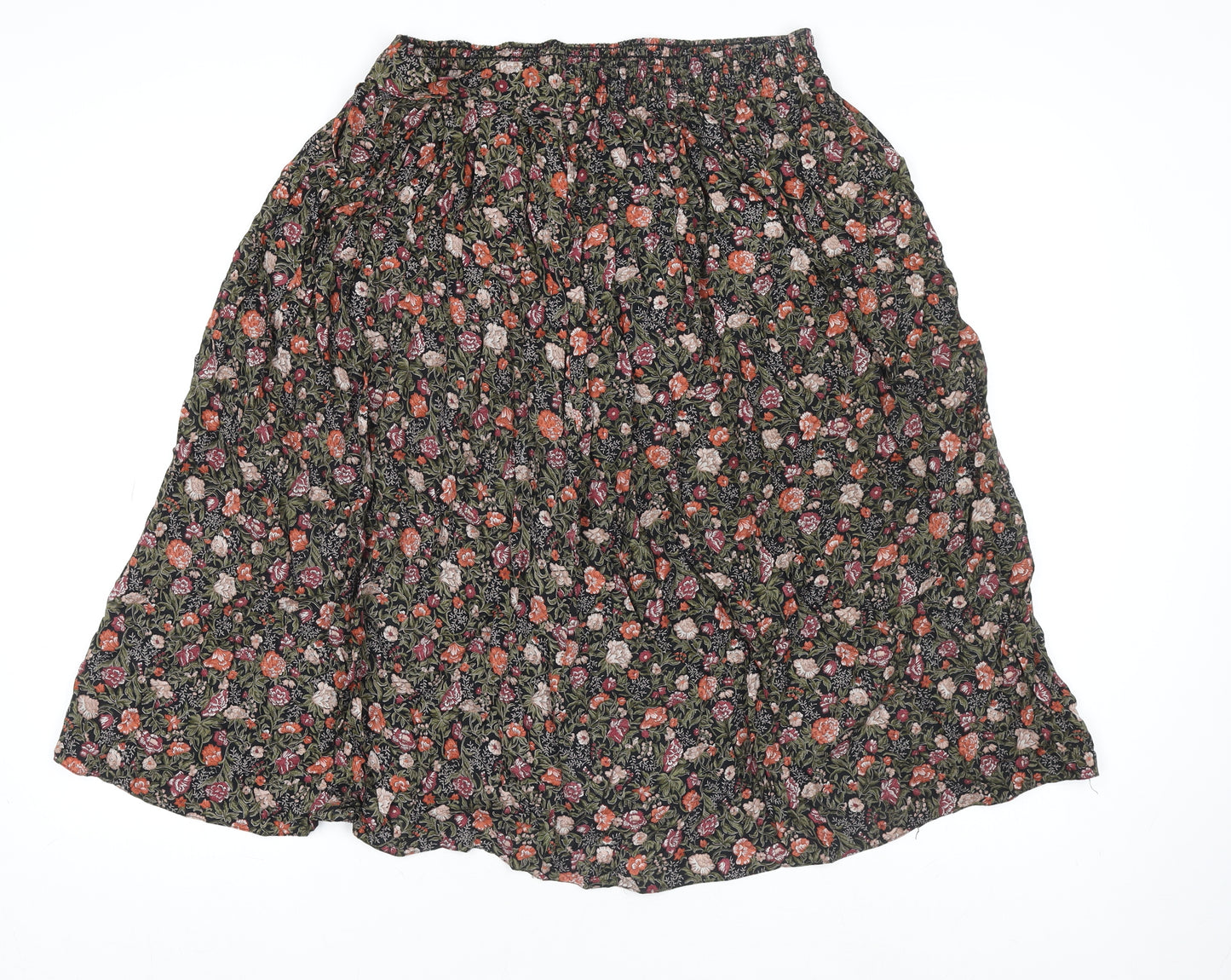 Marks and Spencer Womens Multicoloured Floral Viscose A-Line Skirt Size 14