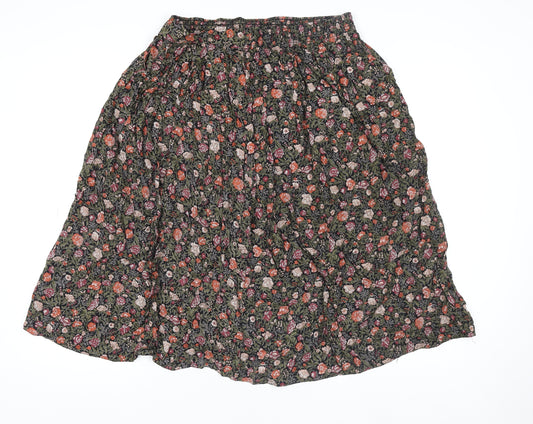 Marks and Spencer Womens Multicoloured Floral Viscose A-Line Skirt Size 14