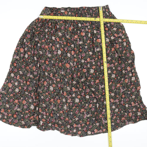 Marks and Spencer Womens Multicoloured Floral Viscose A-Line Skirt Size 14