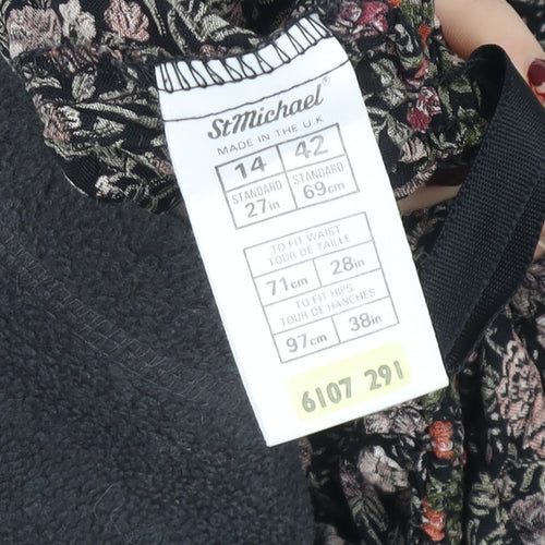 Marks and Spencer Womens Multicoloured Floral Viscose A-Line Skirt Size 14