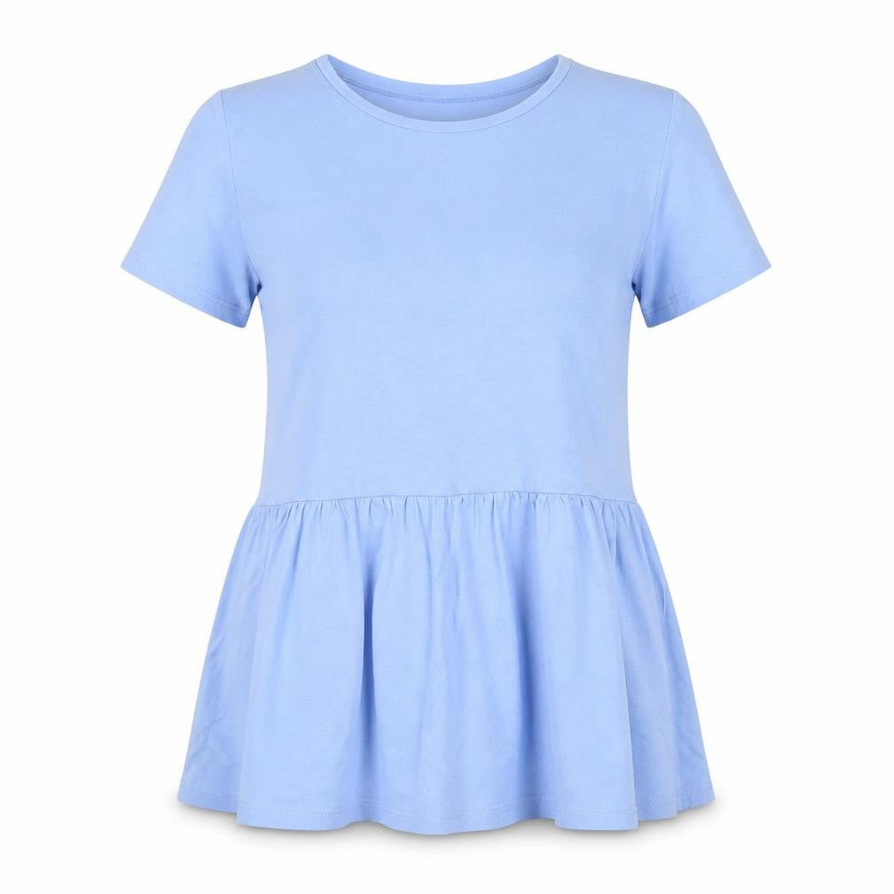 New Look Women Blue Cotton Tunic T-Shirt UK 10 Short Sleeve Casual Top