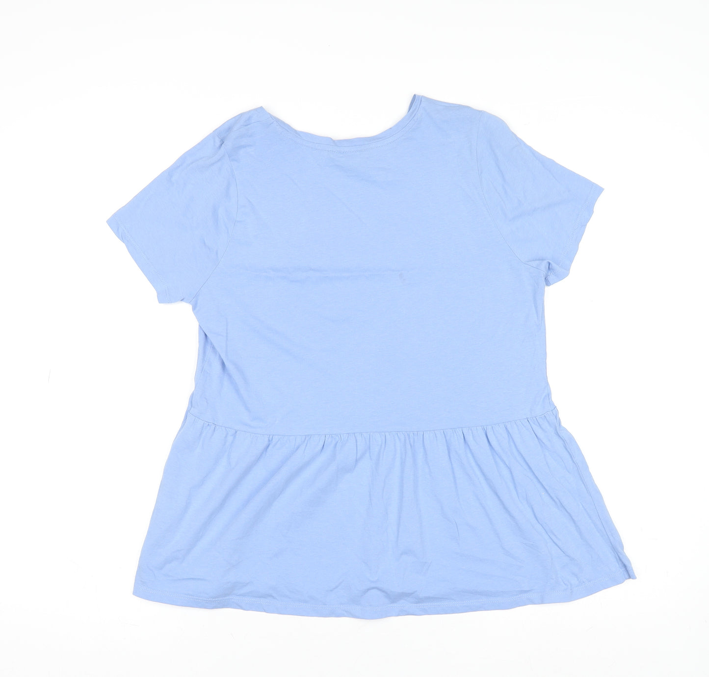 New Look Women Blue Cotton Tunic T-Shirt UK 10 Short Sleeve Casual Top
