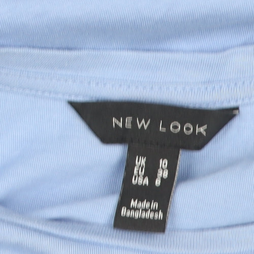 New Look Women Blue Cotton Tunic T-Shirt UK 10 Short Sleeve Casual Top