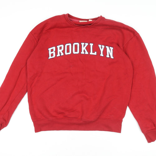 Emily & Me London Women's Red Brooklyn Sweatshirt Size S Classic Fit