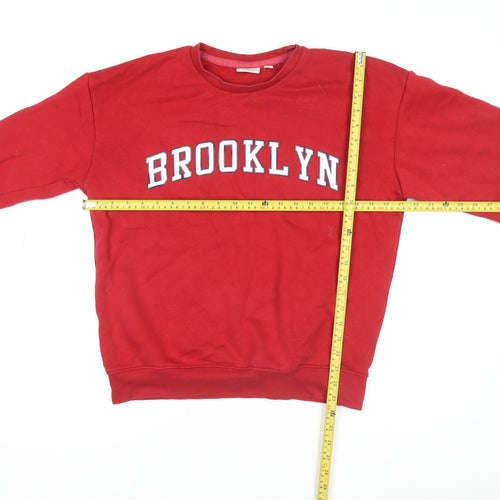 Emily & Me London Women's Red Brooklyn Sweatshirt Size S Classic Fit