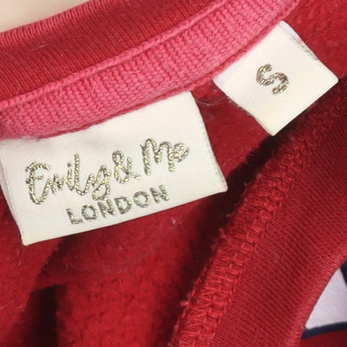 Emily & Me London Women's Red Brooklyn Sweatshirt Size S Classic Fit