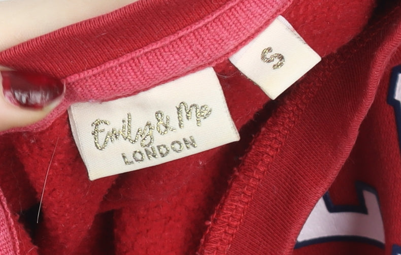 Emily & Me London Women's Red Brooklyn Sweatshirt Size S Classic Fit