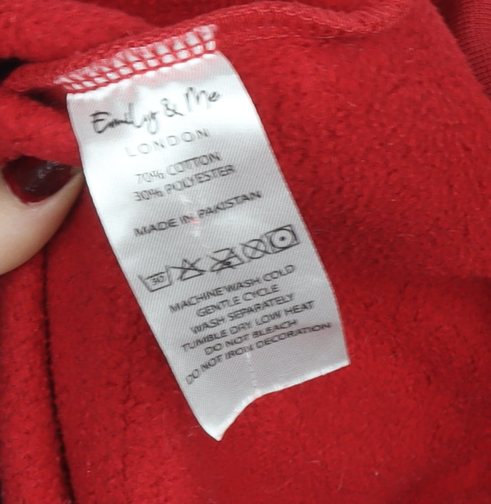 Emily & Me London Women's Red Brooklyn Sweatshirt Size S Classic Fit