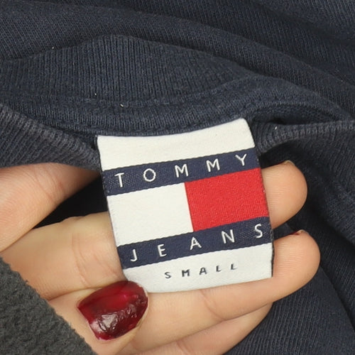 Tommy Jeans Men's Blue Small Logo Graphic Cotton T-Shirt