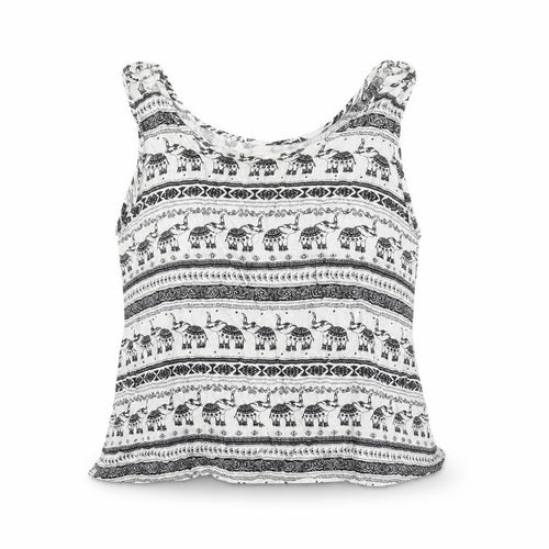 H&M Coachella Women White Cropped Tank Top UK 10 100% Viscose Festival