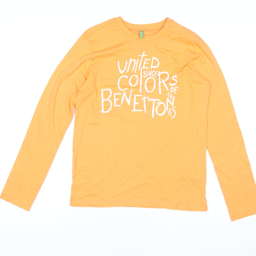 Benetton Teens Orange Long Sleeve Cotton T-Shirt 2XL