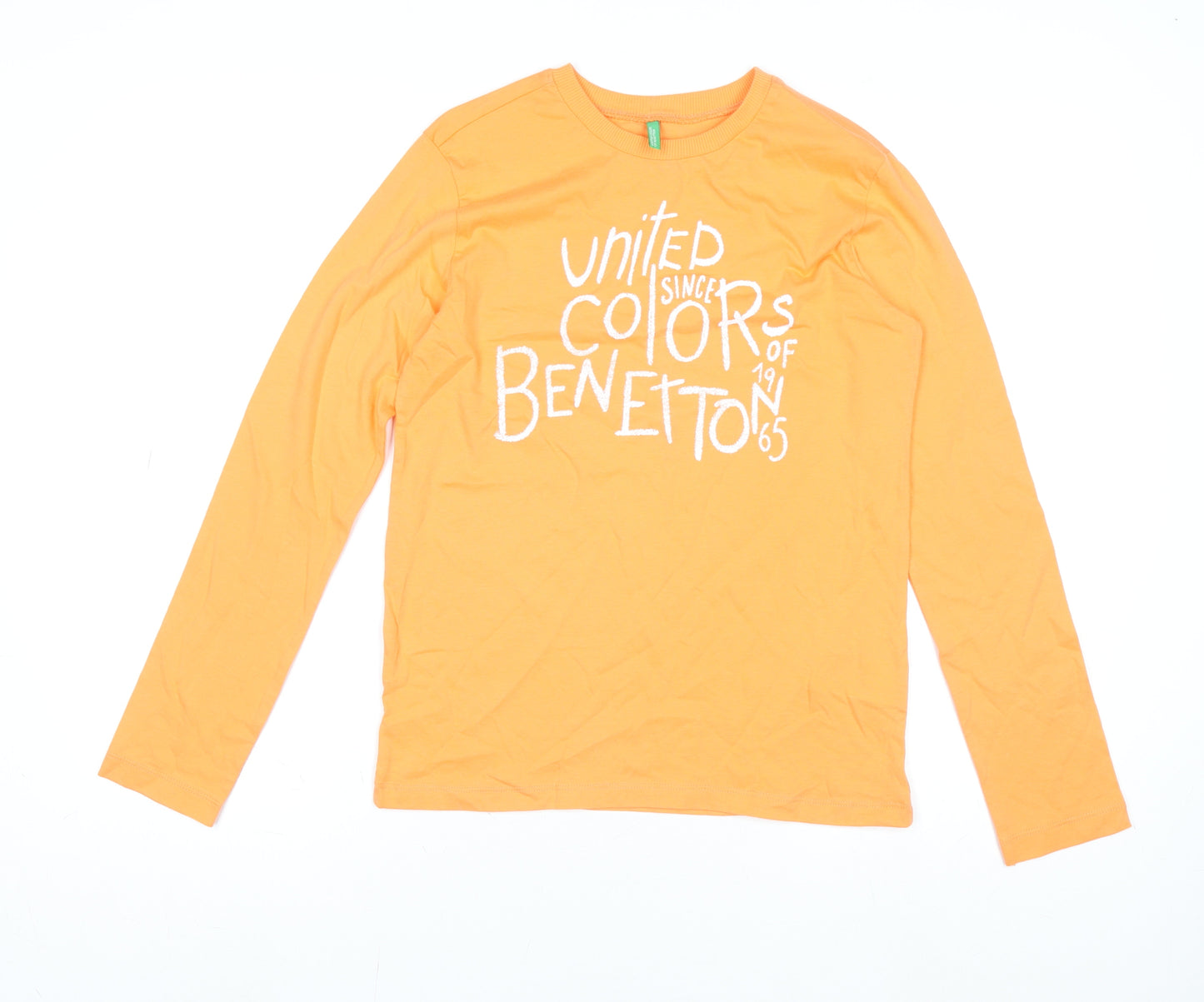 Benetton Teens Orange Long Sleeve Cotton T-Shirt 2XL