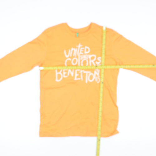 Benetton Teens Orange Long Sleeve Cotton T-Shirt 2XL