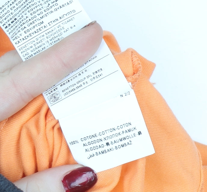 Benetton Teens Orange Long Sleeve Cotton T-Shirt 2XL