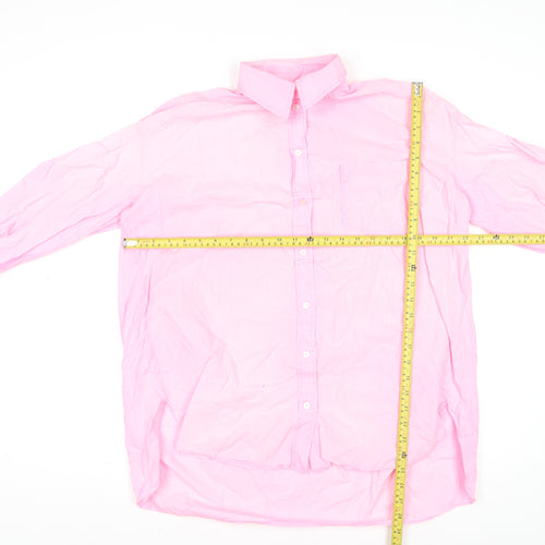 ZARA Women's Pink Long Sleeve Cotton Button-Up Shirt Size L