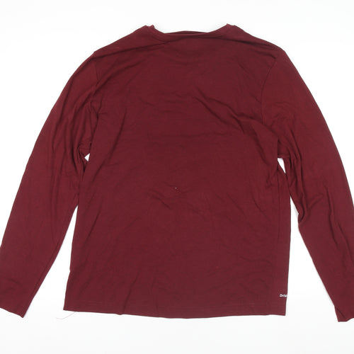 Athletic Works Men Red Long Sleeve Crew Neck Active T-Shirt M