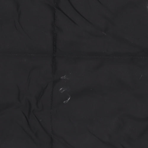 Bershka Women Black Long Puffer Hooded Waistcoat Size 12