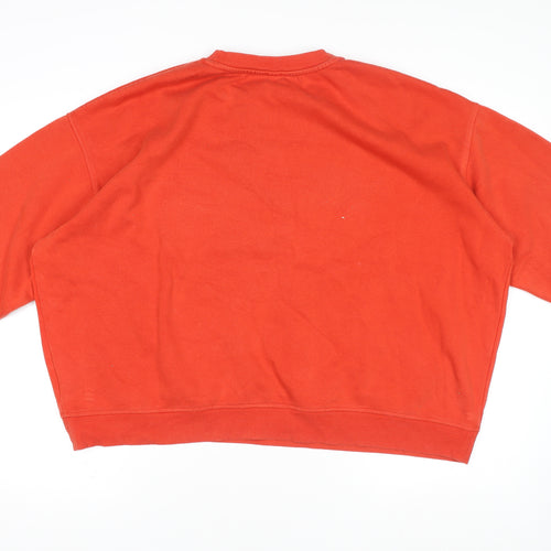 H&M Womens Red Wisconsin Graphic Pullover Sweatshirt XL Cotton Blend