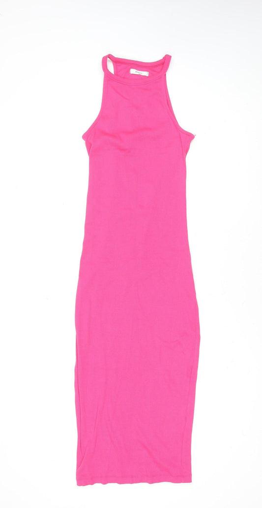 Reserved Women’s Pink Bodycon Midi Cotton Dress Size S