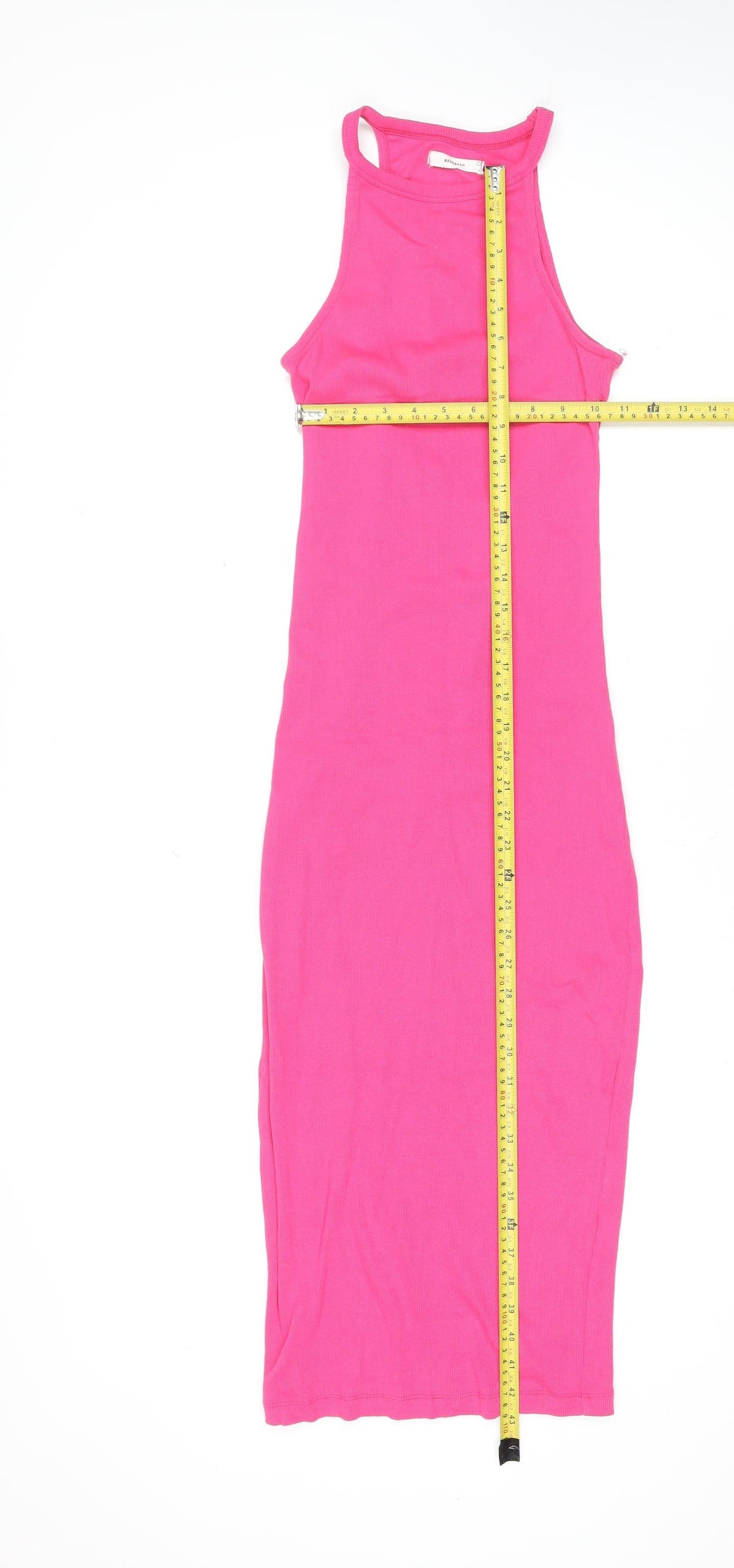 Reserved Women’s Pink Bodycon Midi Cotton Dress Size S