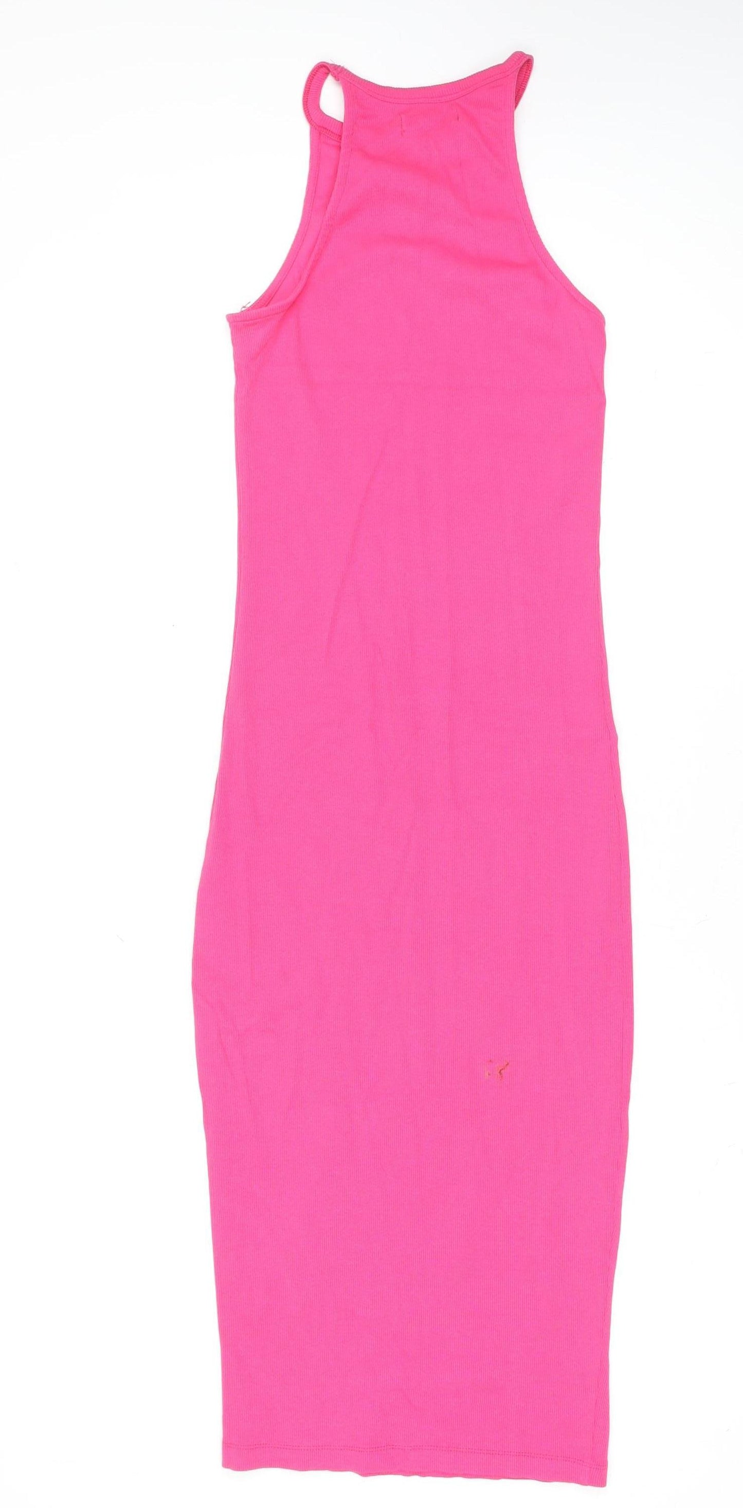 Reserved Women’s Pink Bodycon Midi Cotton Dress Size S