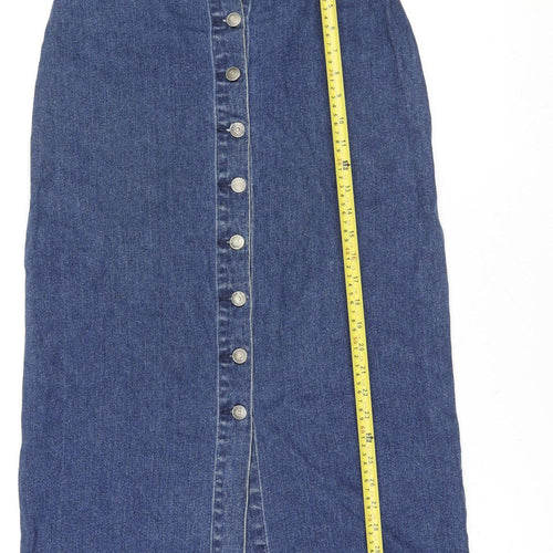 St Bernard Women’s Blue Denim Button Long Skirt Size 14 (28" Waist)