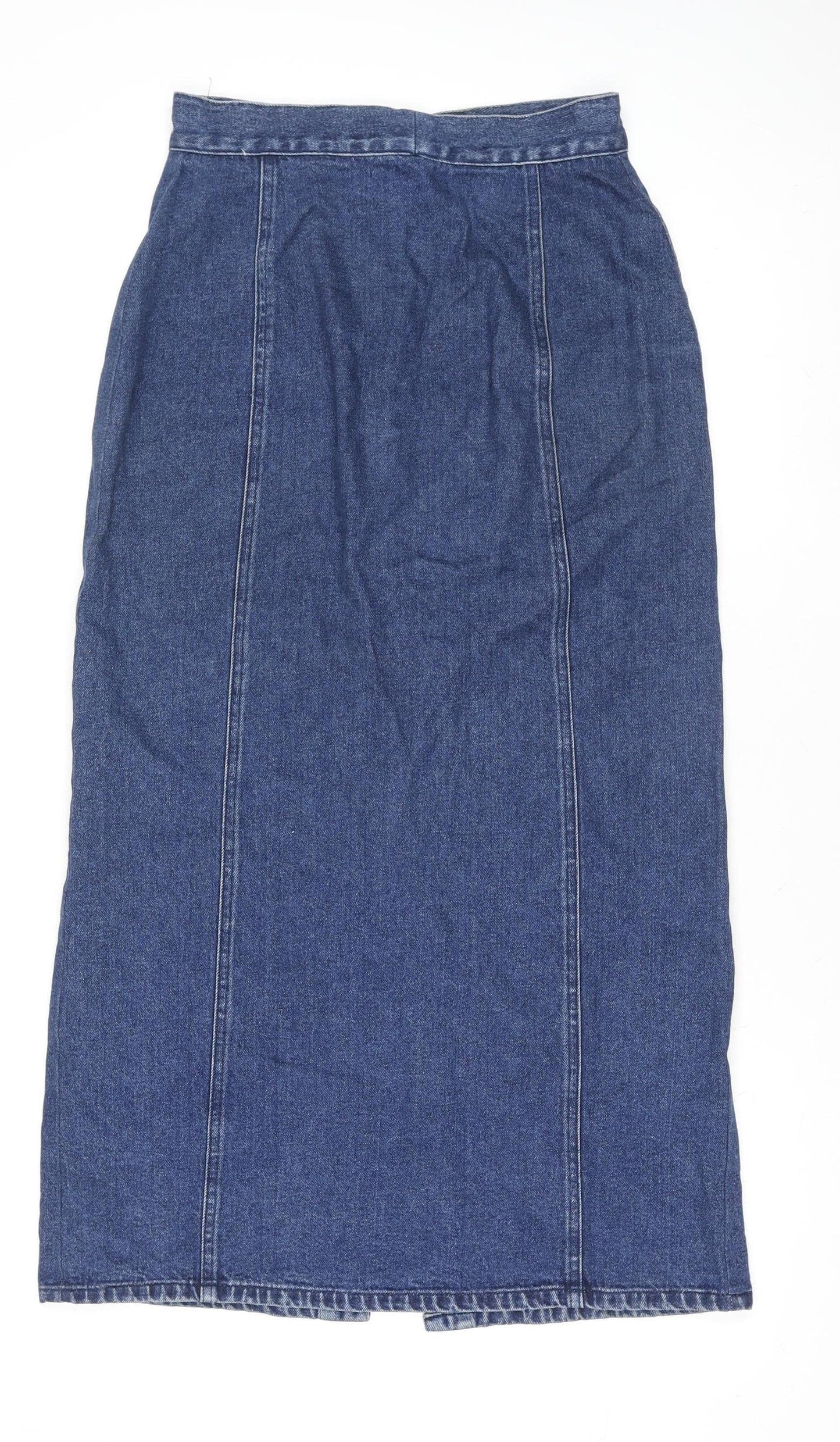 St Bernard Women’s Blue Denim Button Long Skirt Size 14 (28" Waist)
