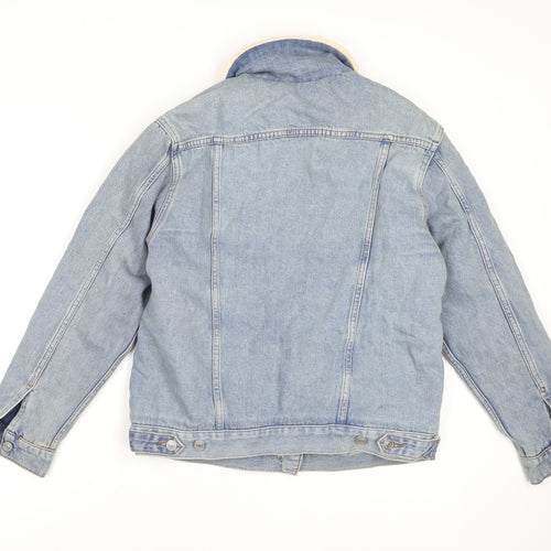 Topshop Women’s Blue Denim Sherpa Lined Jacket UK 8
