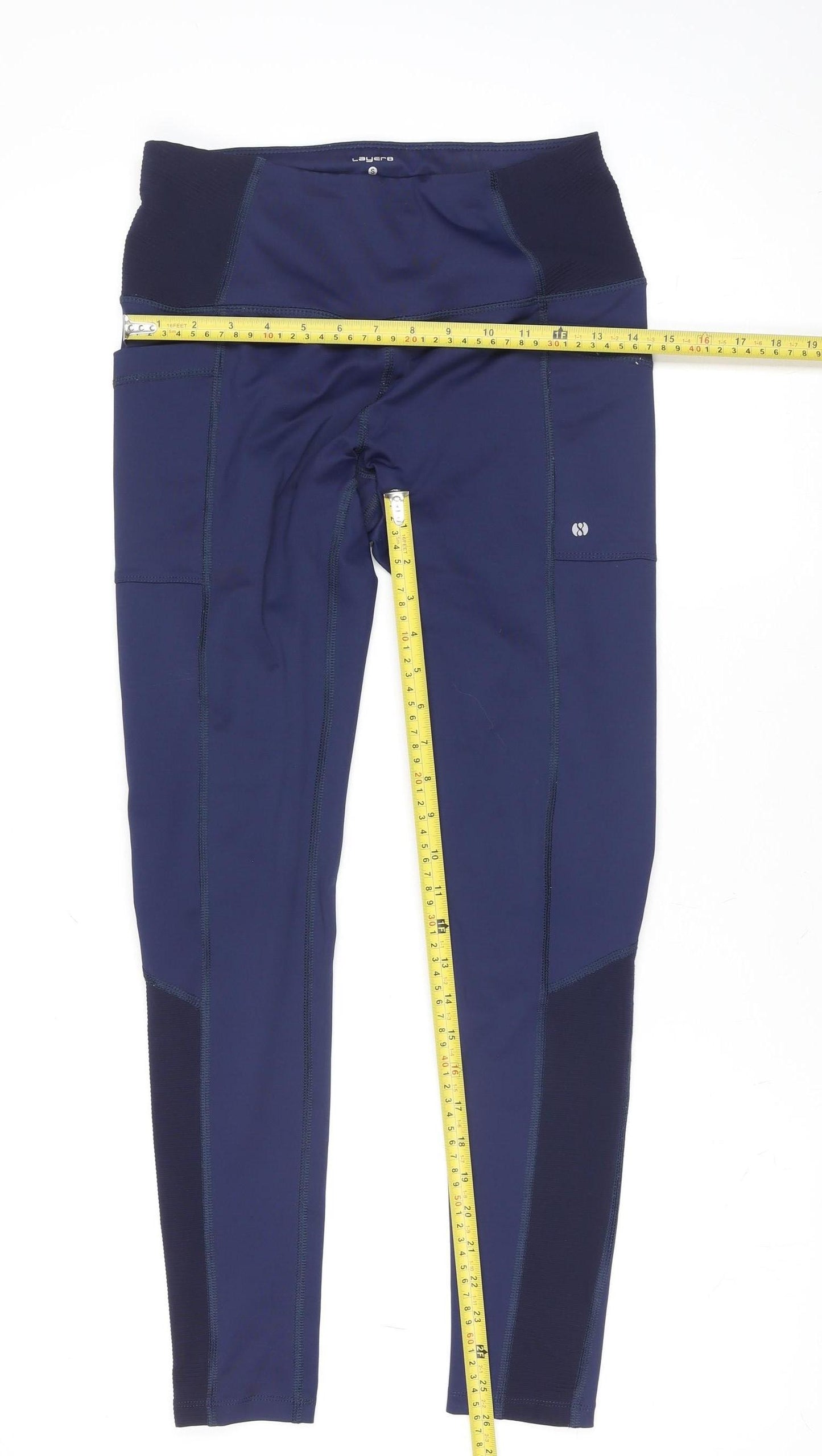 Layer 8 Women’s Blue Quick Dry Stretch Ankle Leggings Size S