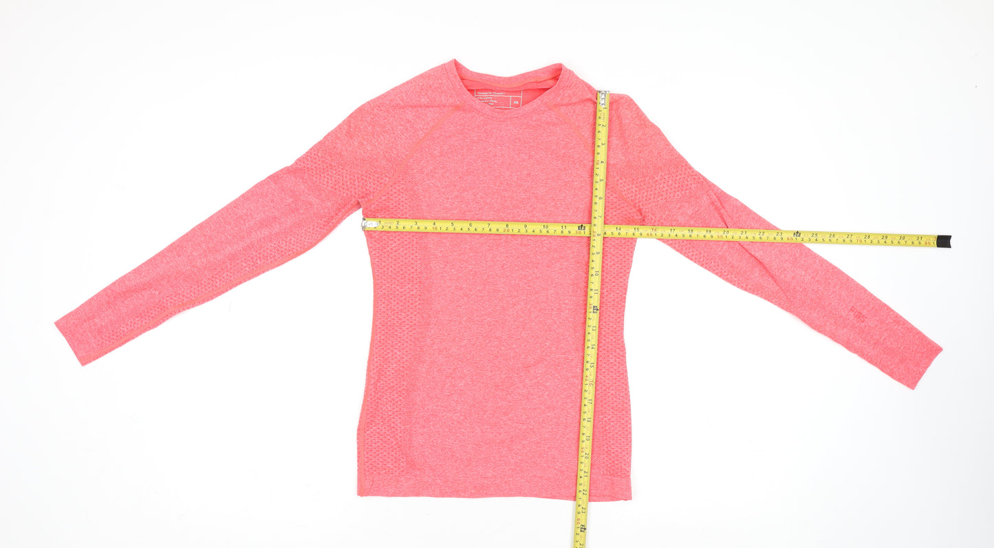 FIGS Womens Pink XS Seamless Long Sleeve Active Top