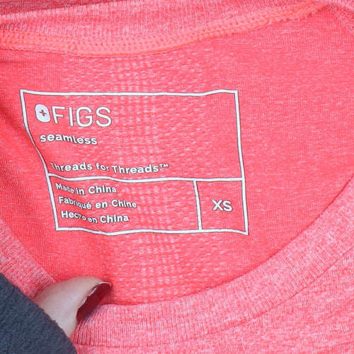 FIGS Womens Pink XS Seamless Long Sleeve Active Top