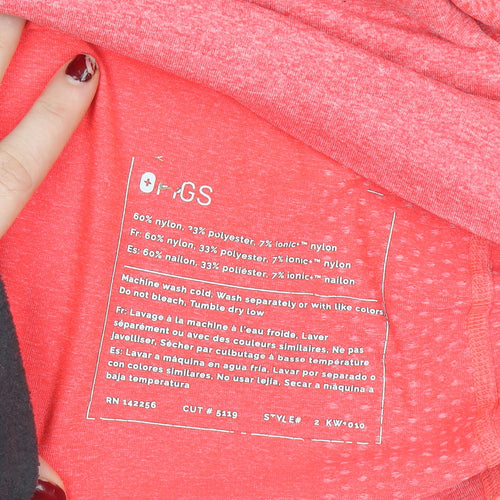 FIGS Womens Pink XS Seamless Long Sleeve Active Top