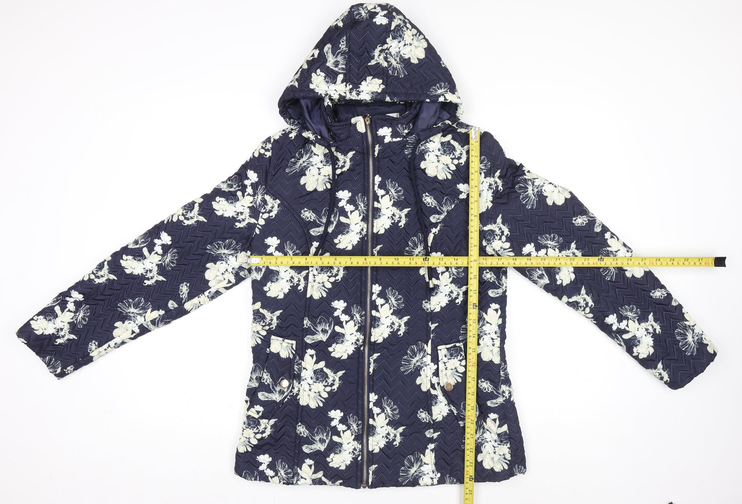 Gerard Women Blue Floral Hooded Puffer Jacket S