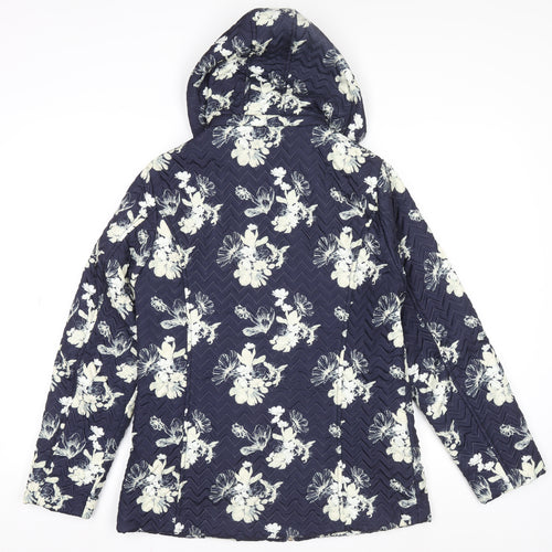 Gerard Women Blue Floral Hooded Puffer Jacket S