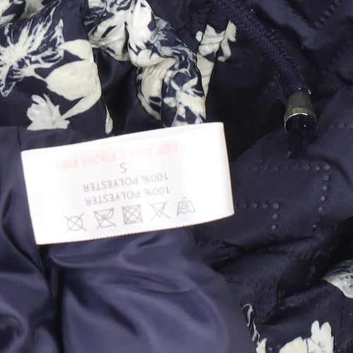 Gerard Women Blue Floral Hooded Puffer Jacket S