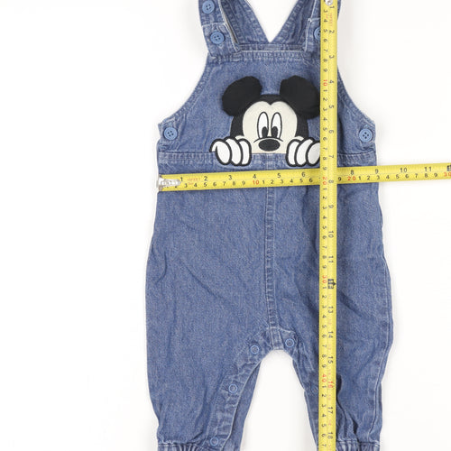 Disney at Primark Blue Mickey Denim Dungaree 3-6 Months Baby Outfit