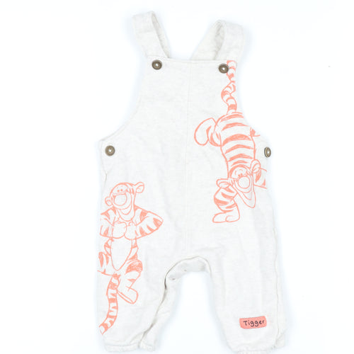 Disney Baby Unisex Beige Tigger Dungaree 3-6 Months Cotton Blend