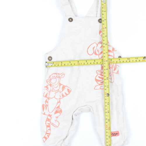 Disney Baby Unisex Beige Tigger Dungaree 3-6 Months Cotton Blend