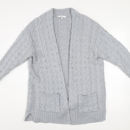 Next Women’s Grey Cable-Knit Open Cardigan Size 14