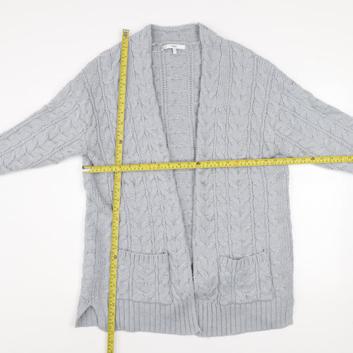 Next Women’s Grey Cable-Knit Open Cardigan Size 14