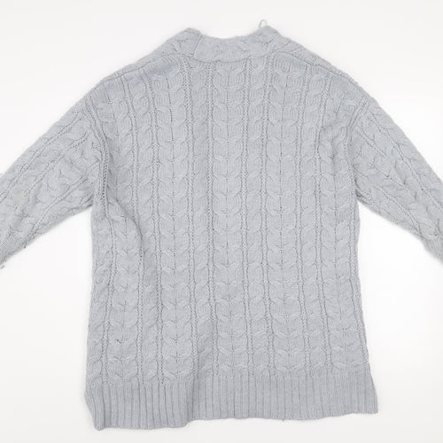 Next Women’s Grey Cable-Knit Open Cardigan Size 14