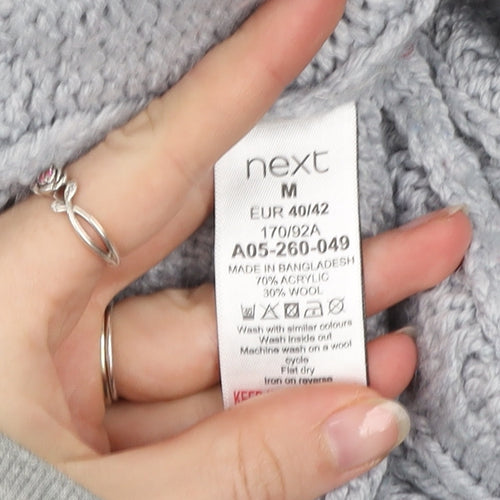Next Women’s Grey Cable-Knit Open Cardigan Size 14