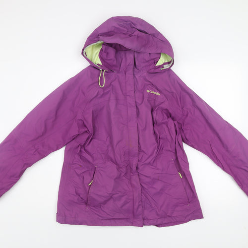 Columbia Women Purple XL Hooded Rain Coat Outdoor Jacket