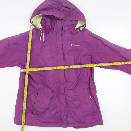 Columbia Women Purple XL Hooded Rain Coat Outdoor Jacket