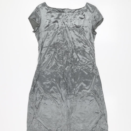 Sashi Women’s Grey Shift Dress Size 12 Short Sleeve Classic Style