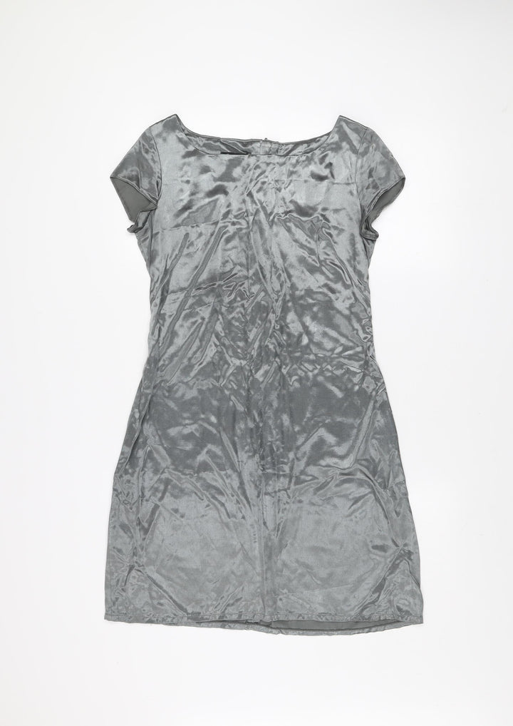 Sashi Women’s Grey Shift Dress Size 12 Short Sleeve Classic Style