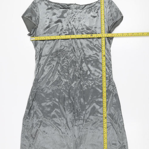 Sashi Women’s Grey Shift Dress Size 12 Short Sleeve Classic Style